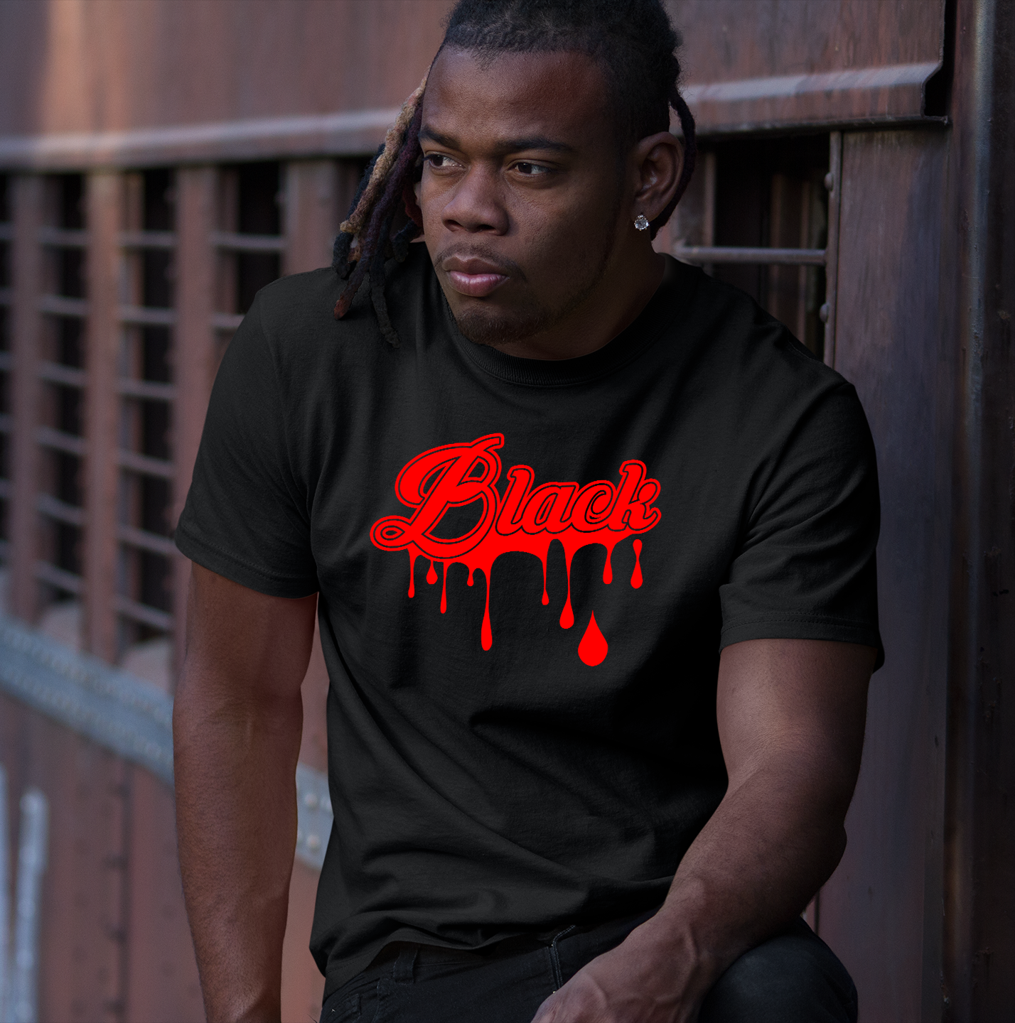 Black Drip T-Shirt (Black)