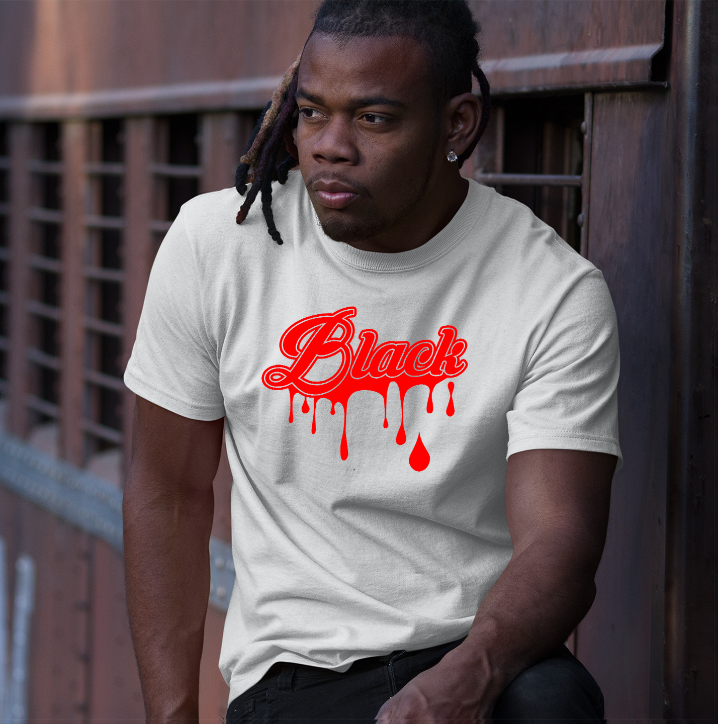 Black Drip T-Shirt (White)