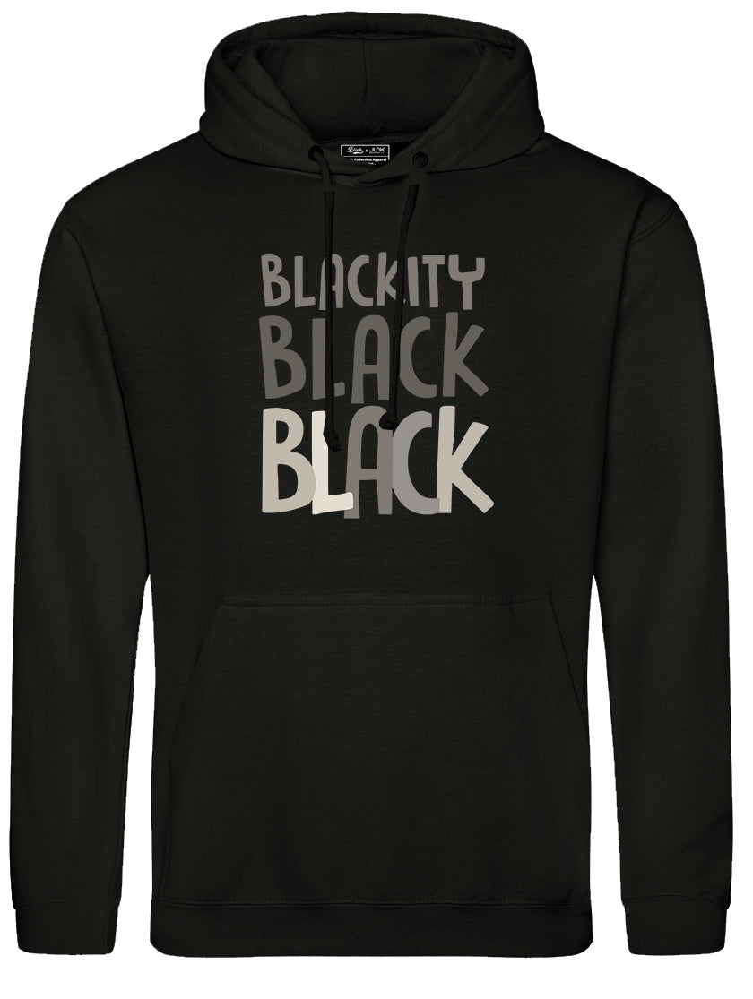 Blackity Black Black Grayscale Black Hoodie